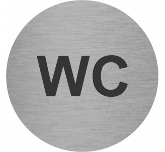 Plaque porte picto rond "WC"