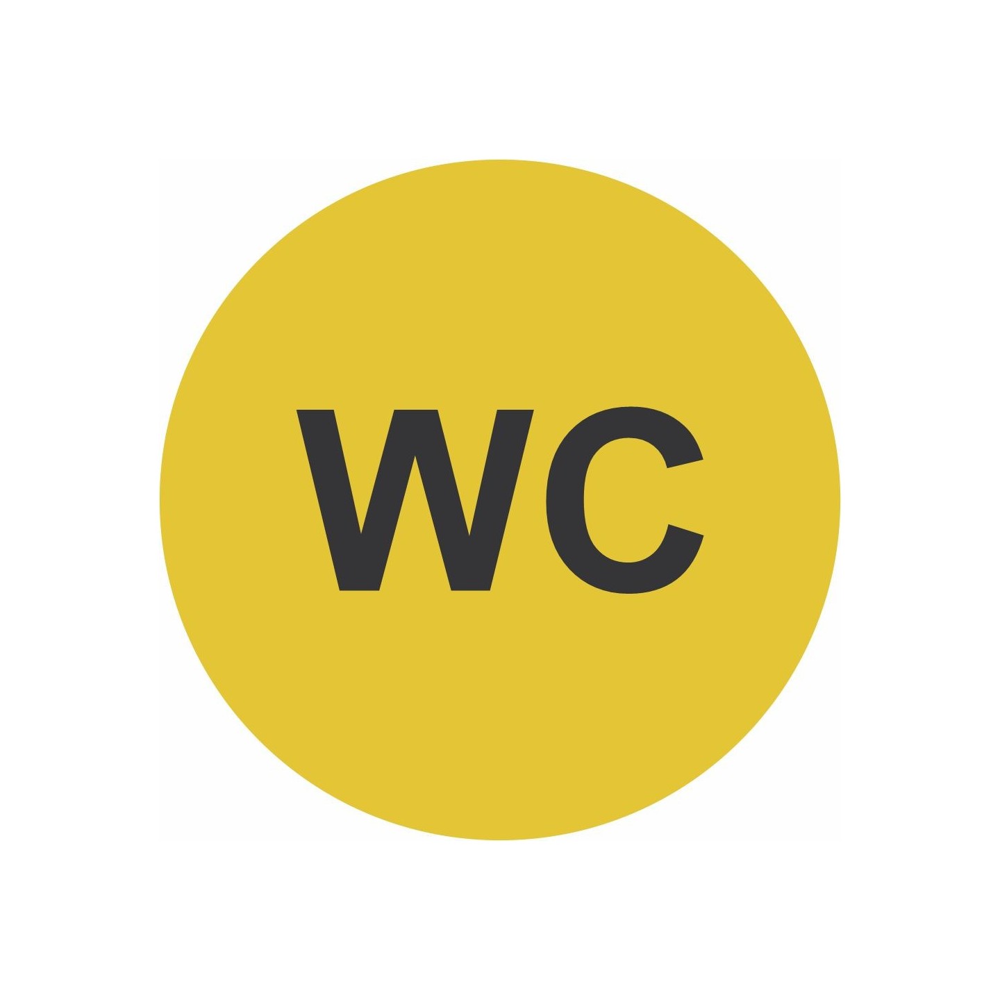 Plaque porte picto rond "WC"