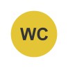 Plaque porte picto rond "WC"