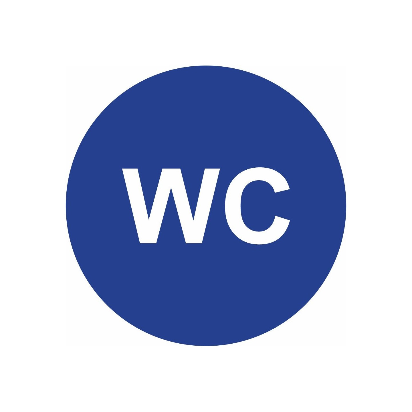 Plaque porte picto rond "WC"
