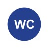 Plaque porte picto rond "WC"