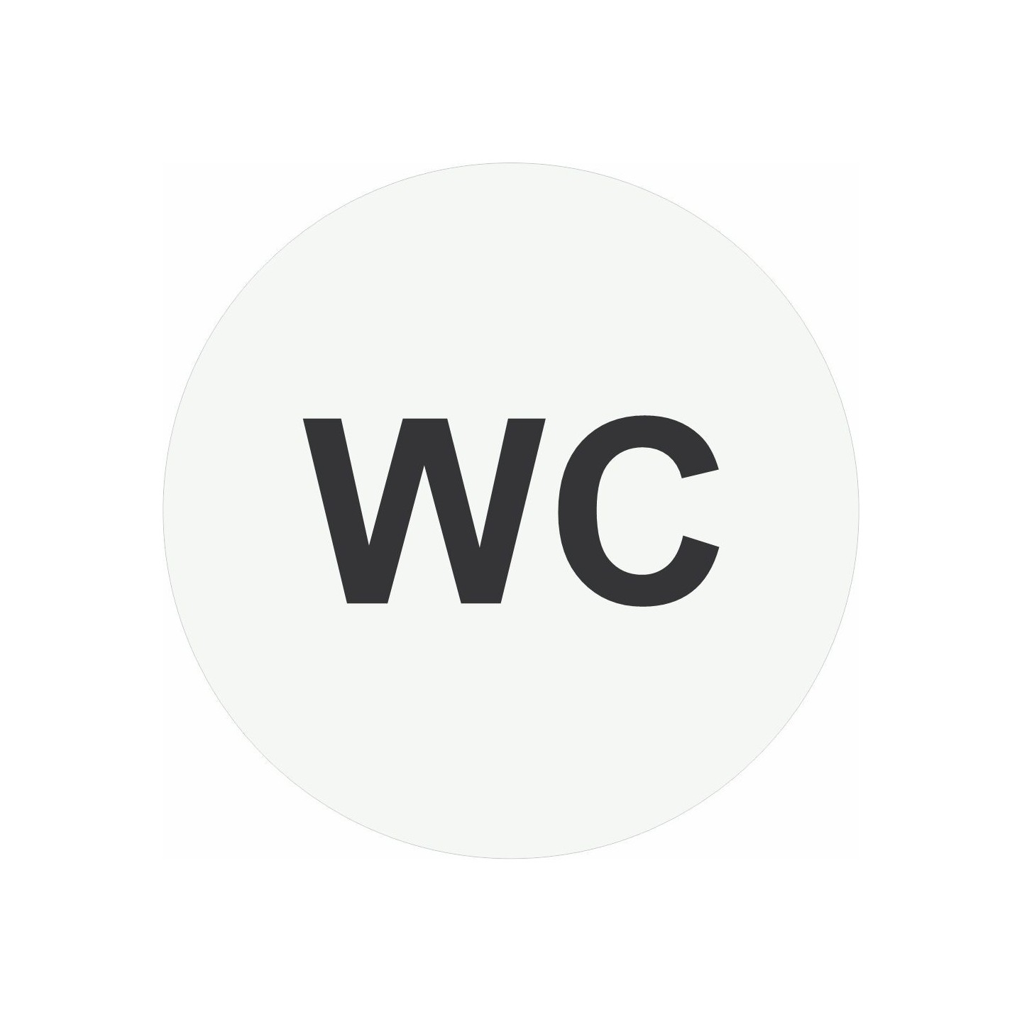 Plaque porte picto rond "WC"