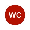 Plaque porte picto rond "WC"
