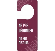 Pancarte accroche-porte couleur bordeaux