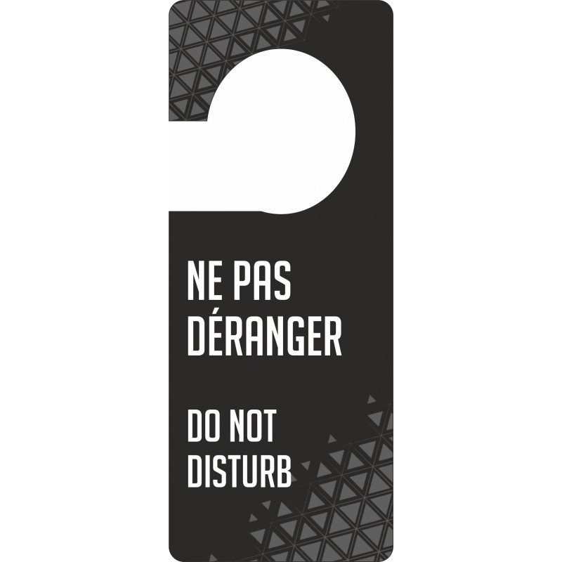 Pancarte accroches-portes ne pas déranger avec logo personnalisé, noire