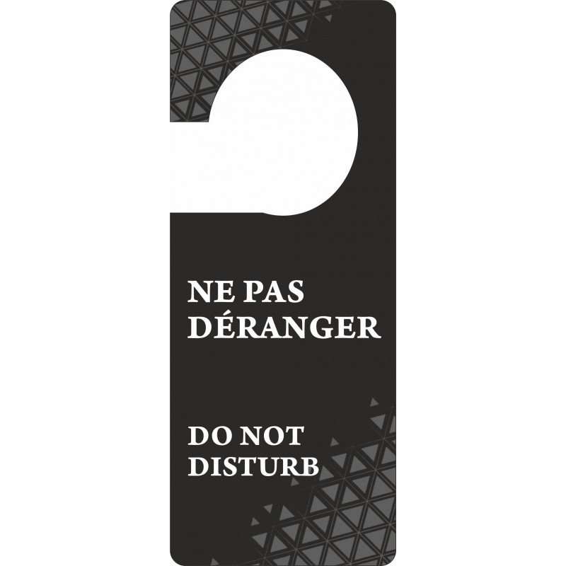 Pancarte accroches-portes ne pas déranger couleur noire