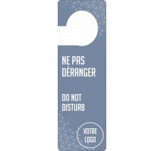 Pancarte accroche-porte avec logo personnalisé bleu pastel