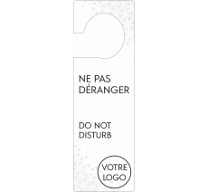 Pancarte accroche-porte avec logo personnalisé, blanc