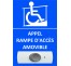 Plaque Appel rampe d'accès amovible format portrait