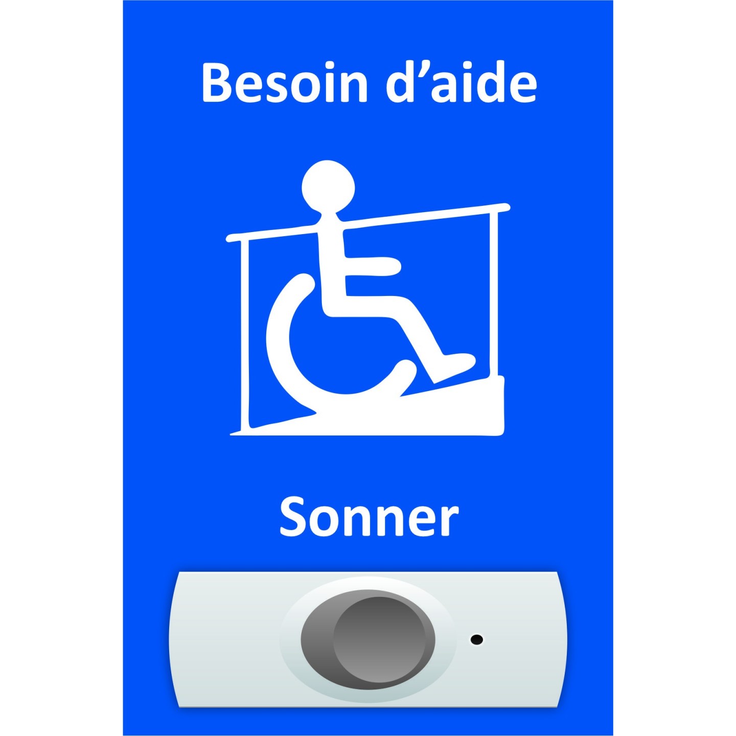 Plaque pour rampe Besoin d'aide format portrait