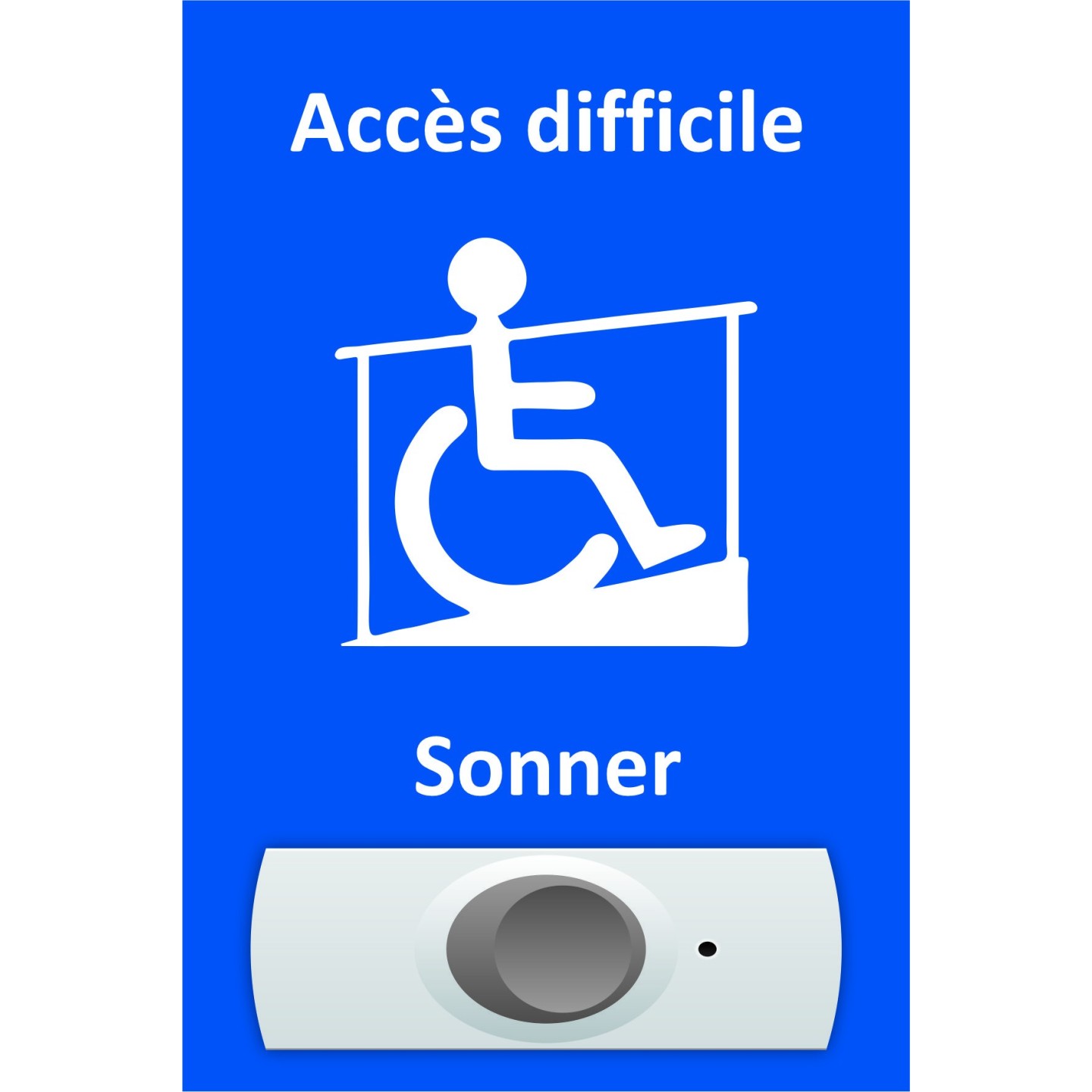 Plaque pour rampe Accès difficile, format portrait
