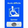 Plaque pour rampe Accès difficile, format portrait
