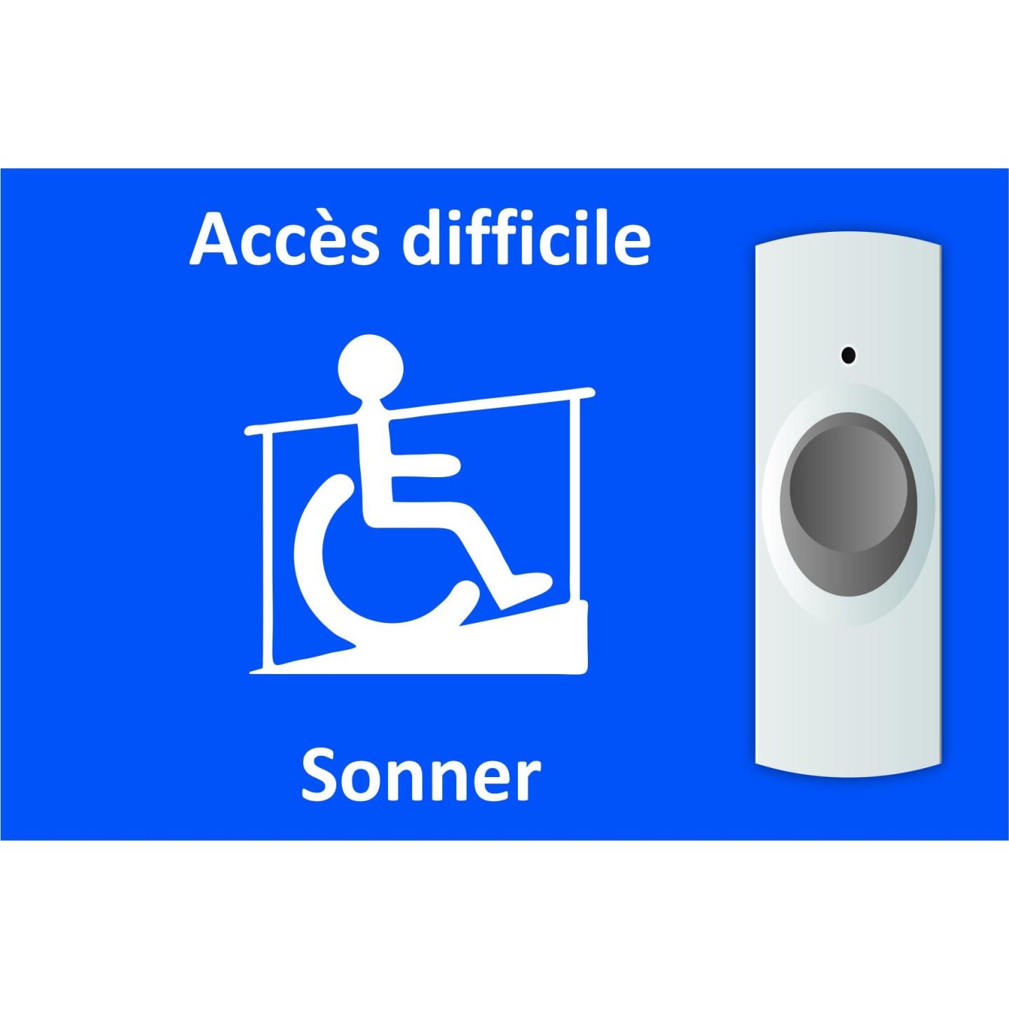 Plaque pour rampe Accès difficile format paysage