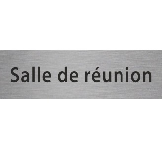 plaque de porte rectangulaire "salle de réunion" argent
