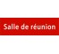 plaque de porte rectangulaire "salle de réunion" rouge