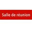 plaque de porte rectangulaire "salle de réunion" rouge