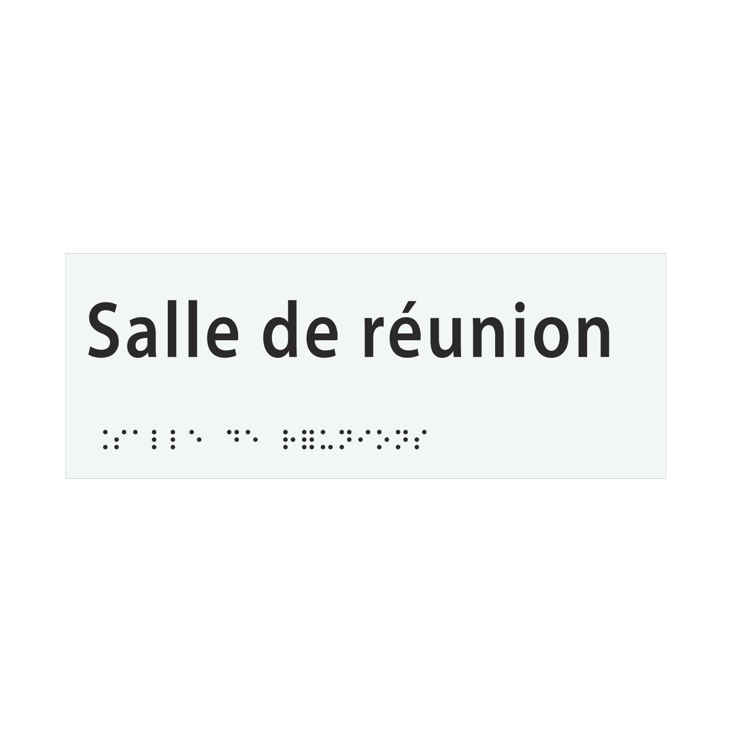 Plaque porte avec Braille et relief   "Salle de réunion"