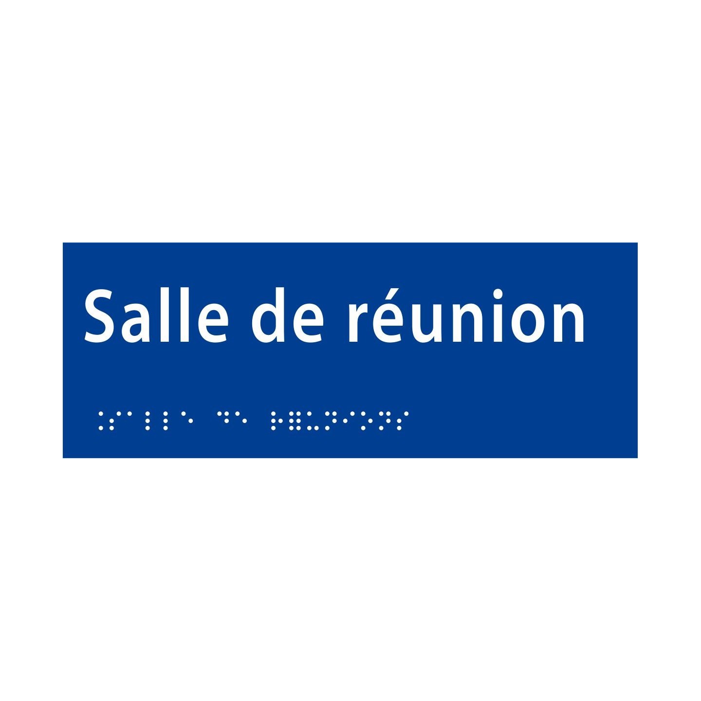 Plaque porte avec Braille et relief   "Salle de réunion"