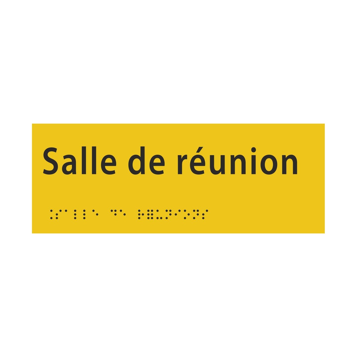 Plaque porte avec Braille et relief   "Salle de réunion"