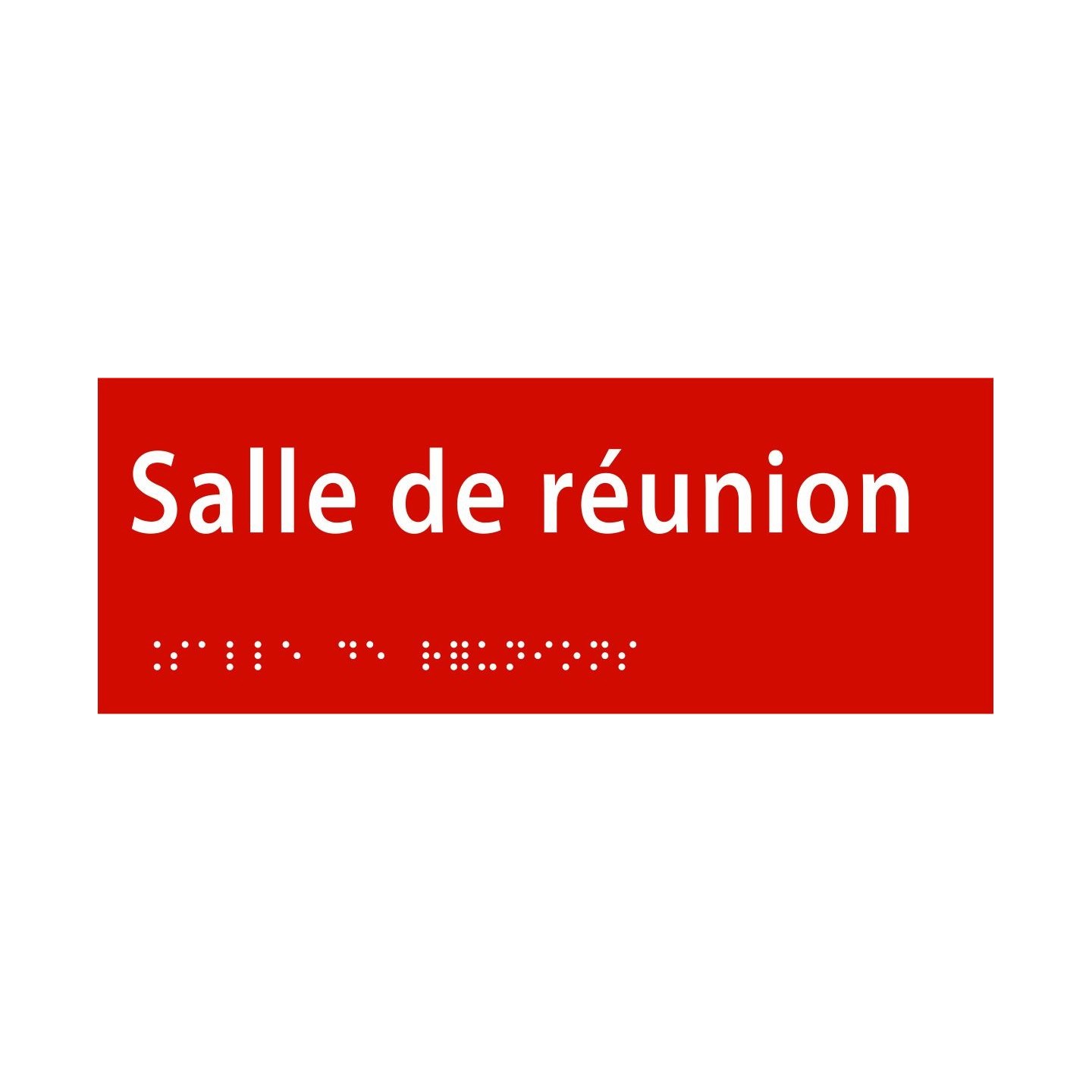 Plaque porte avec Braille et relief   "Salle de réunion"