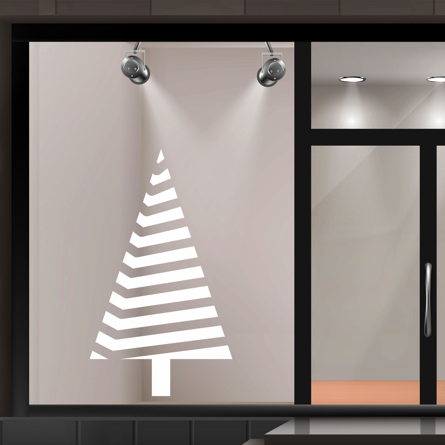 Sticker sapin de noël "l'étincelant" pour vitrine