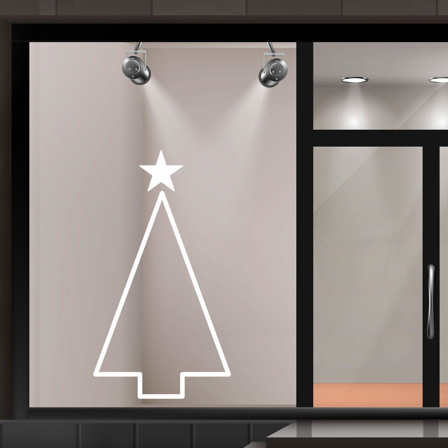 Sticker sapin de noël "l'étincelant" pour vitrine