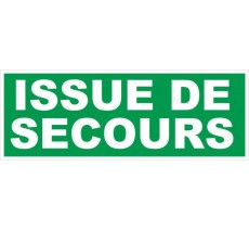 Adhésif ou panneau PVC rigide dim: H 120 x L 330 mm Issue de secours