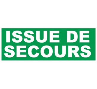 Adhésif ou panneau PVC rigide dim: H 120 x L 330 mm Issue de secours