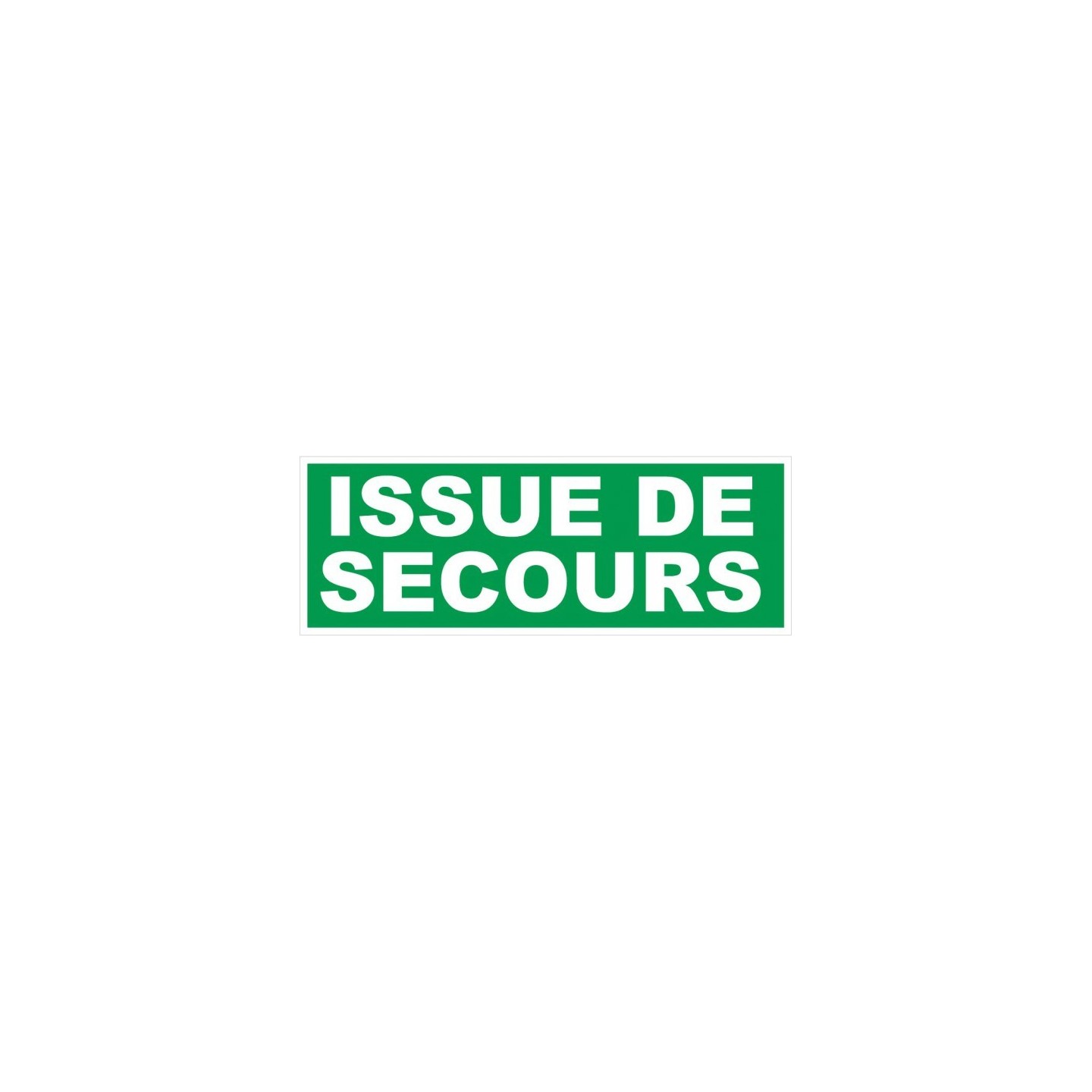Panneau PVC ou autocollant 120x330 mm Issue de secours
