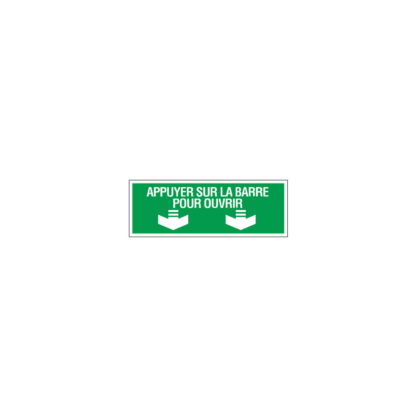 Panneau Appuyer sur la barre pour ouvrir en PVC 120X330 mm. 