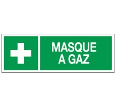 Adhésif ou panneau PVC rigide dim: H 120 x L 330 mm Masque à gaz