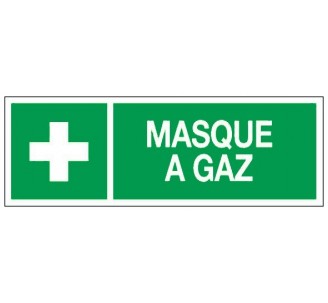 Adhésif ou panneau PVC rigide dim: H 120 x L 330 mm Masque à gaz