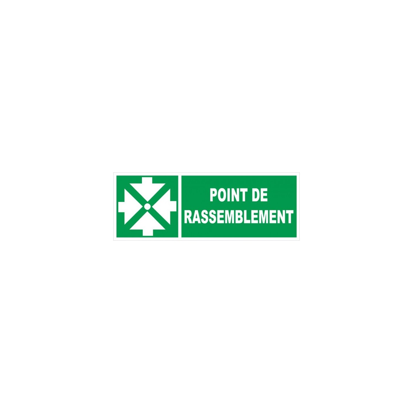 Panneau Point de rassemblement en PVC rigide 120X330 mm
