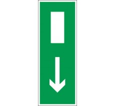 Panneau PVC rigide dim: H 120 x L 330 mm Sortie de secours vers le bas