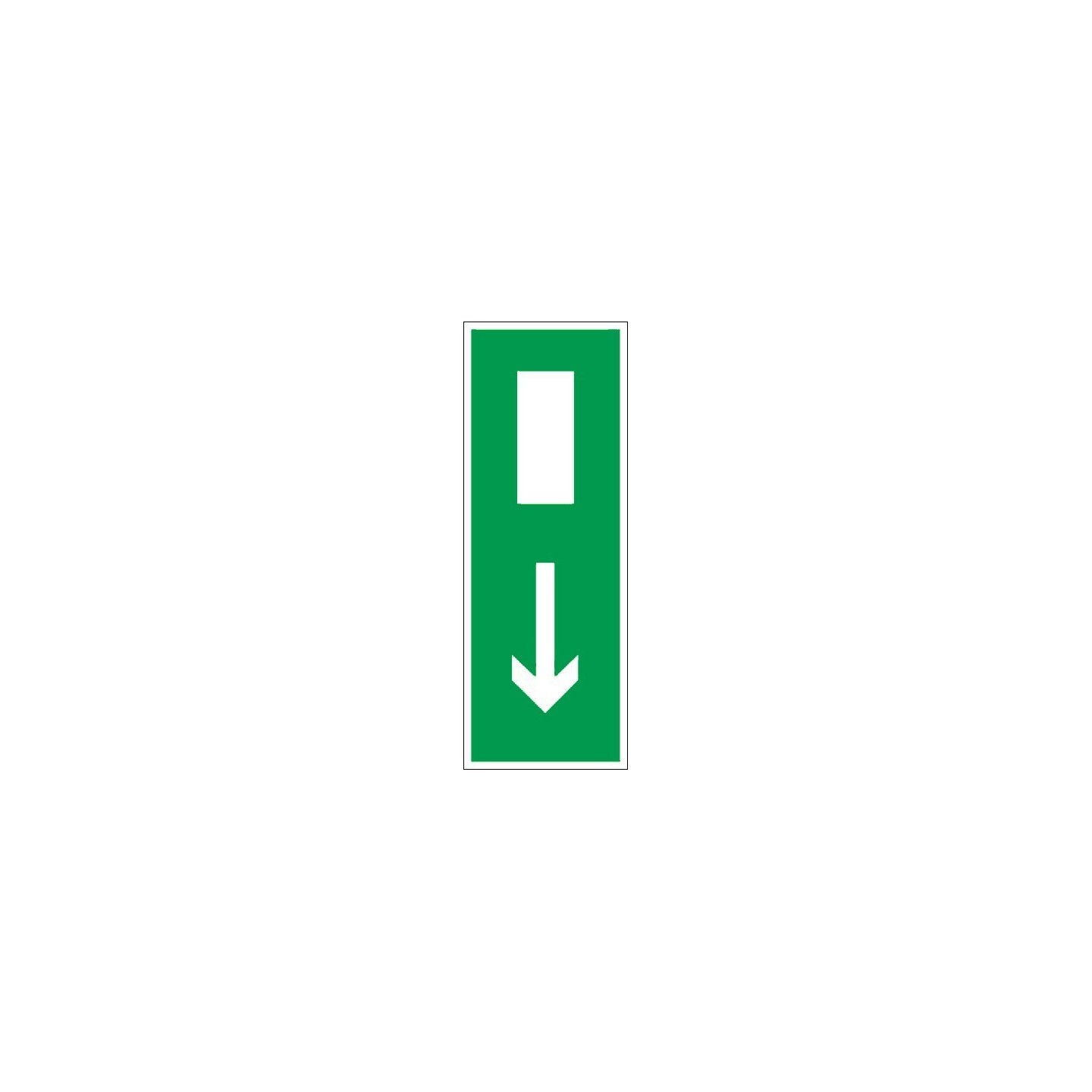 Panneau Sortie de secours vers le bas en PVC 120x330 mm. 