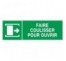 Panneau PVC rigide dim: H 150 x L 450 mm Faire coulisser pour ouvrir