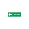 Panneau Evacuation par la gauche en PVC dim: 150x450 mm 