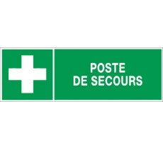 Panneau PVC rigide dim: H 150 x L 450 mm Poste de secours