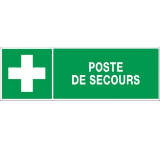 Panneau PVC rigide dim: H 150 x L 450 mm Poste de secours