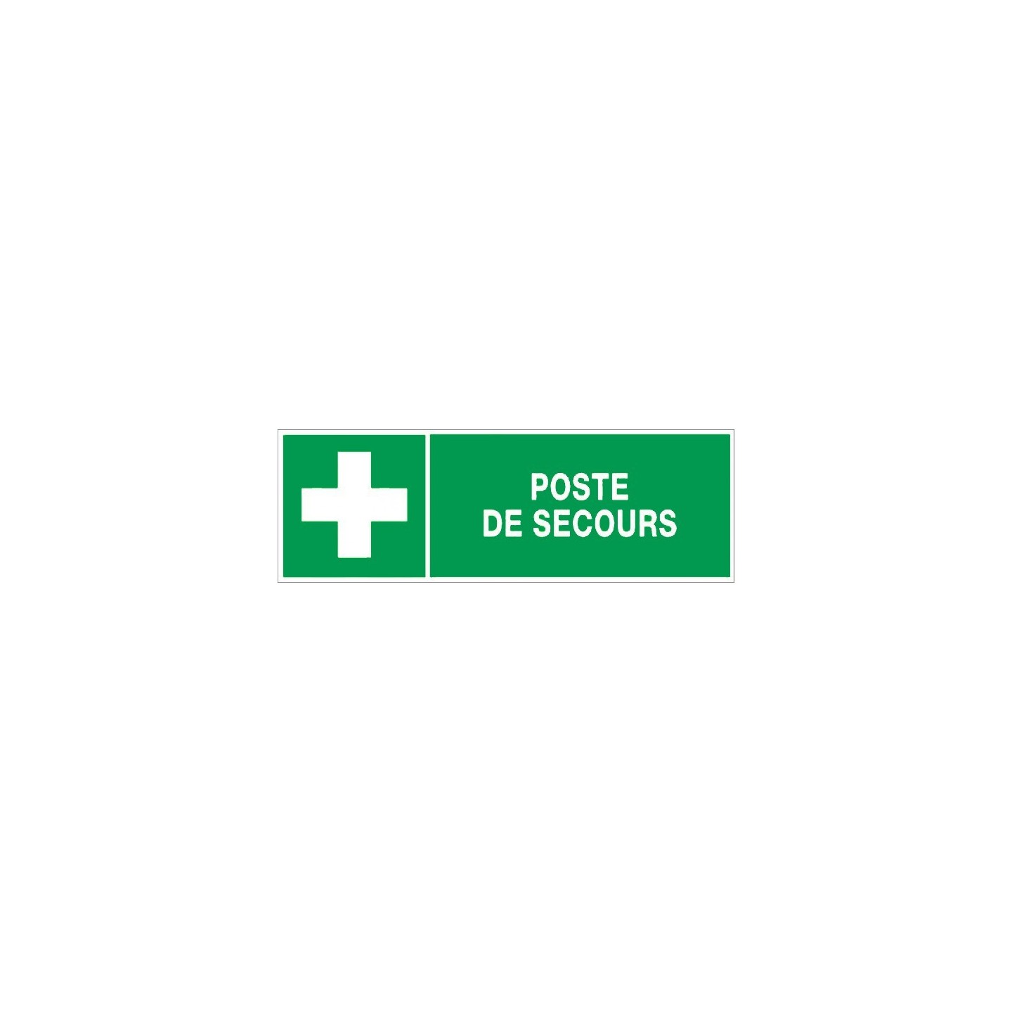 Panneau Poste de secours en PVC rigide dim: H 150 x L 450 mm