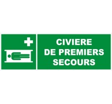 Panneau PVC rigide dim: H 150 x L 450 mm Civière de premiers secours