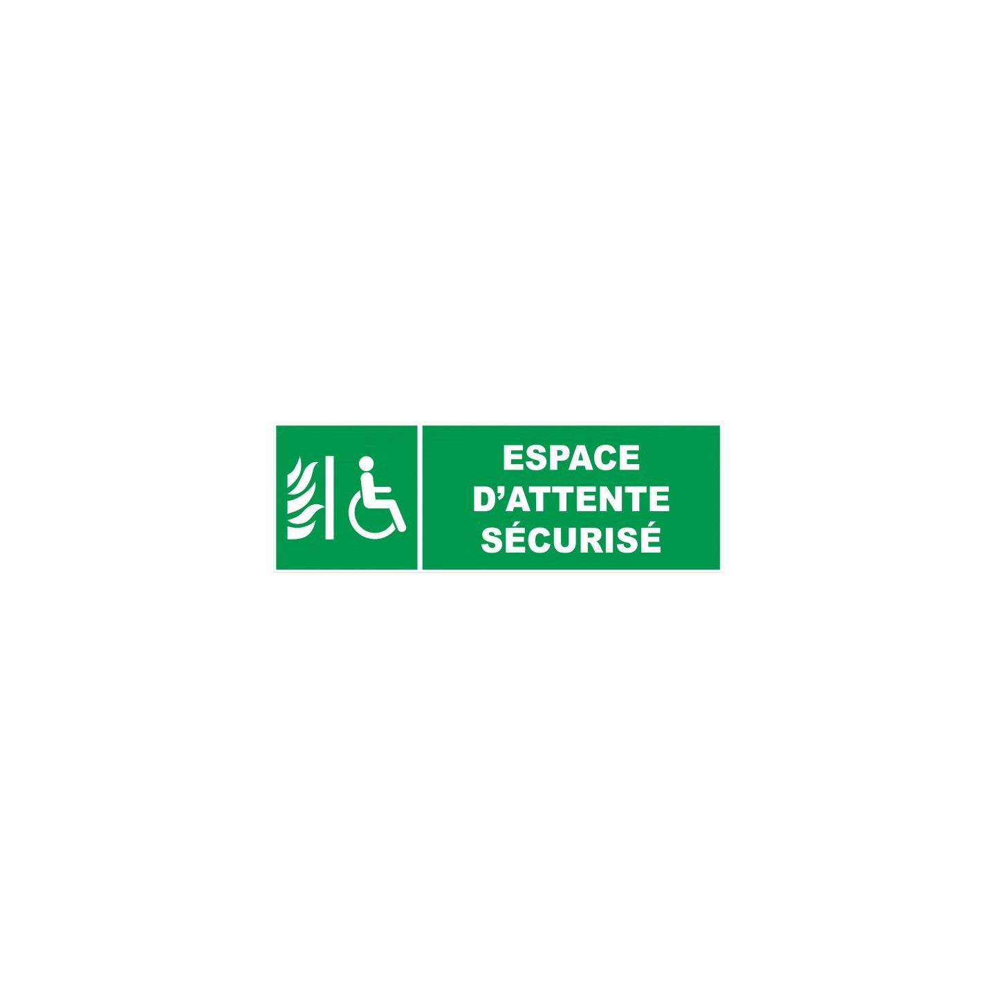 Panneau PVC ou adhésif 150x450 mm Espace d'attente sécurisé