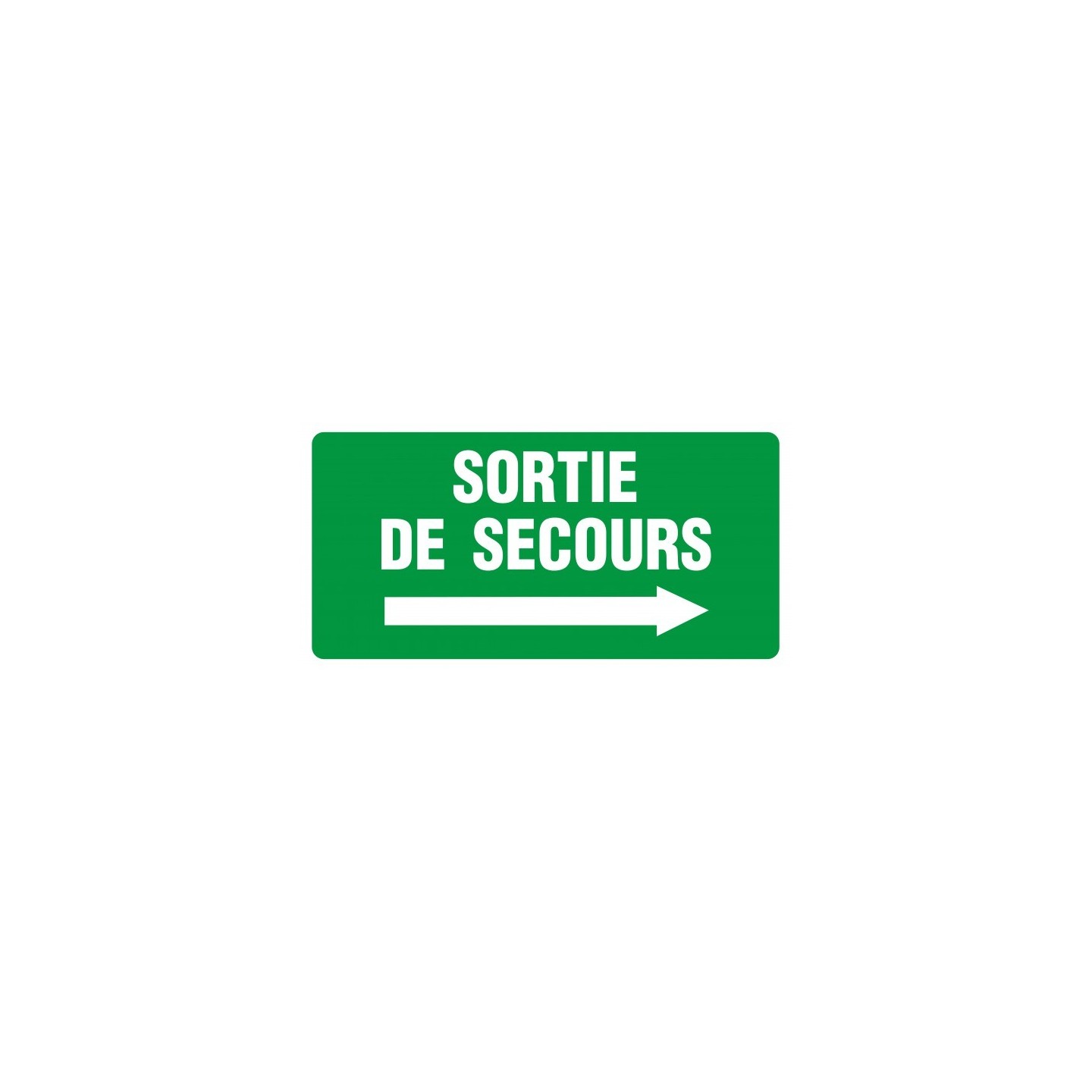 Panneau Sortie de secours vers la droite en PVC 480x960 mm