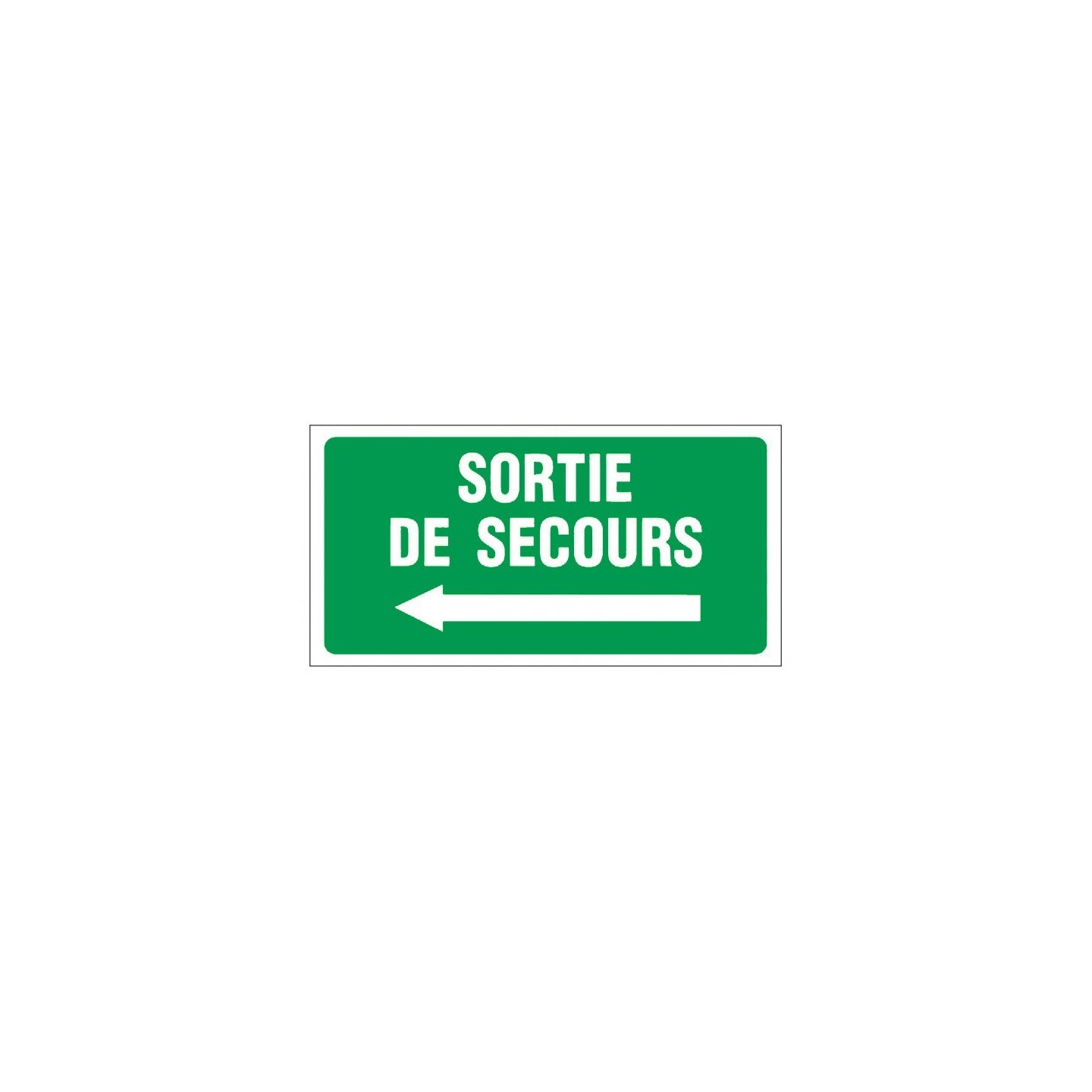 Panneau Sortie de secours vers la gauche en PVC 480x960 mm