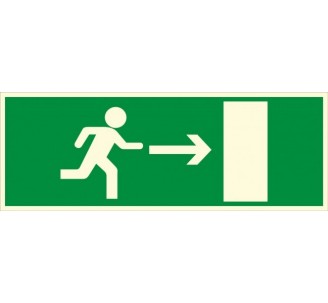 Panneau PVC photoluminescent rigide Issue de secours à droite