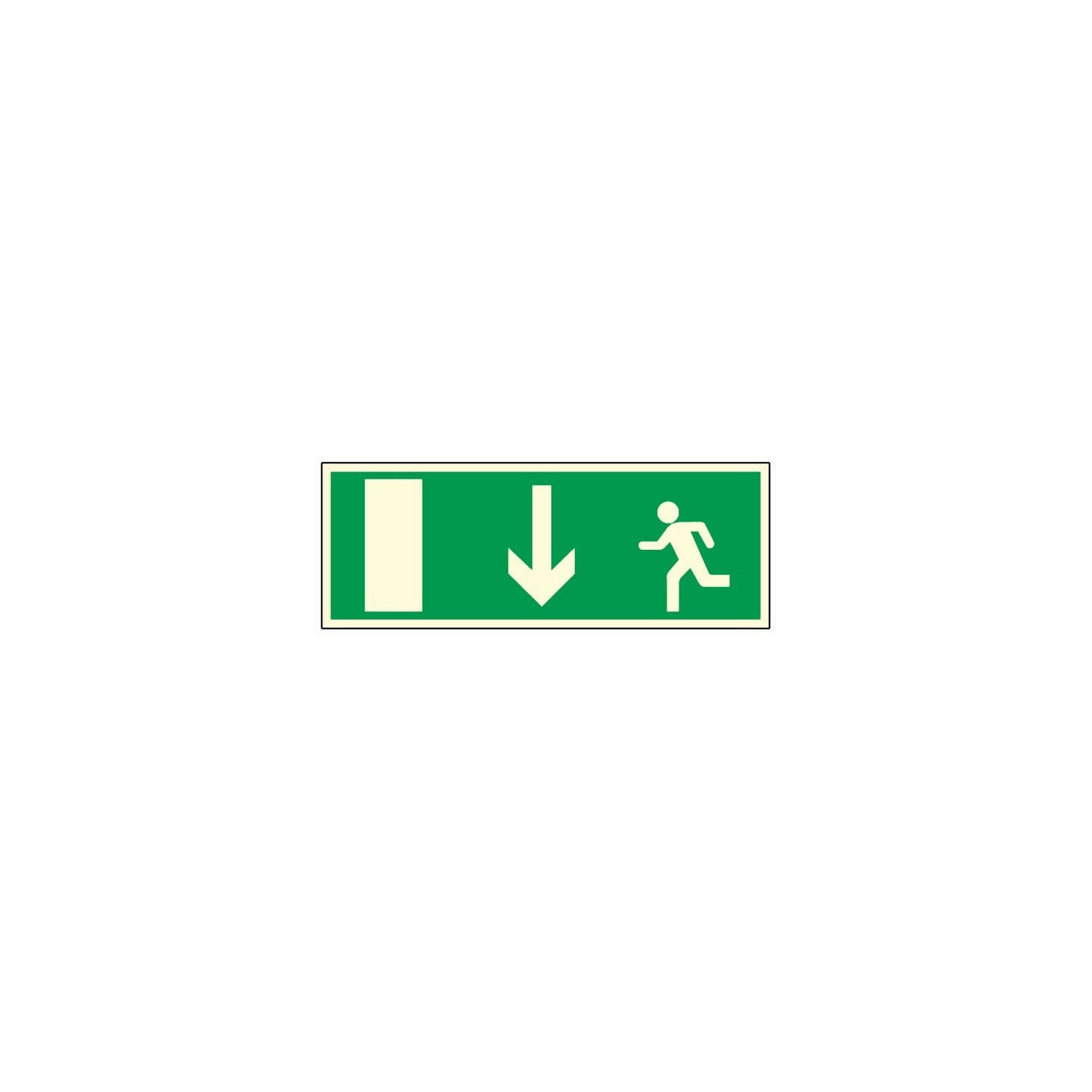 Panneau Issue de secours en bas en PVC photoluminescent – SNO0547