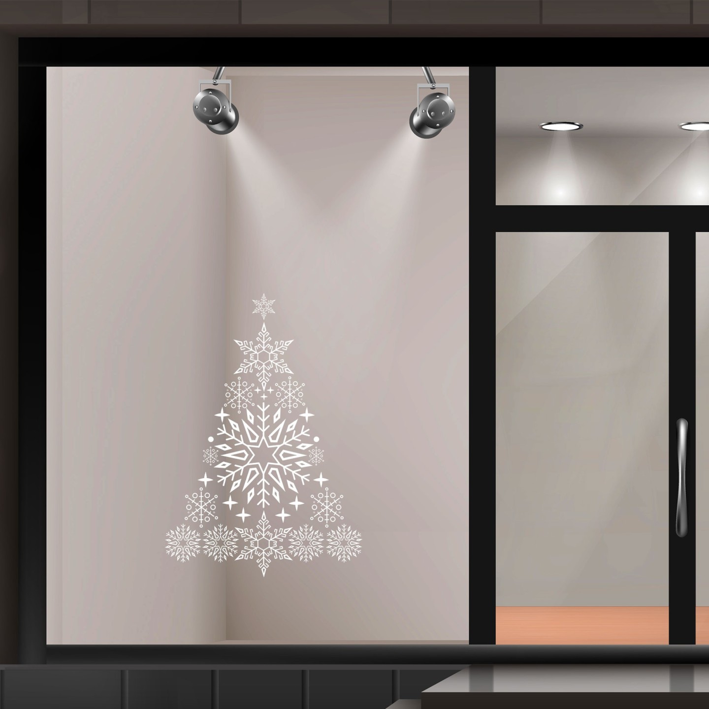 Sapin adhésif pour vitrine n°13 "le scintillant"