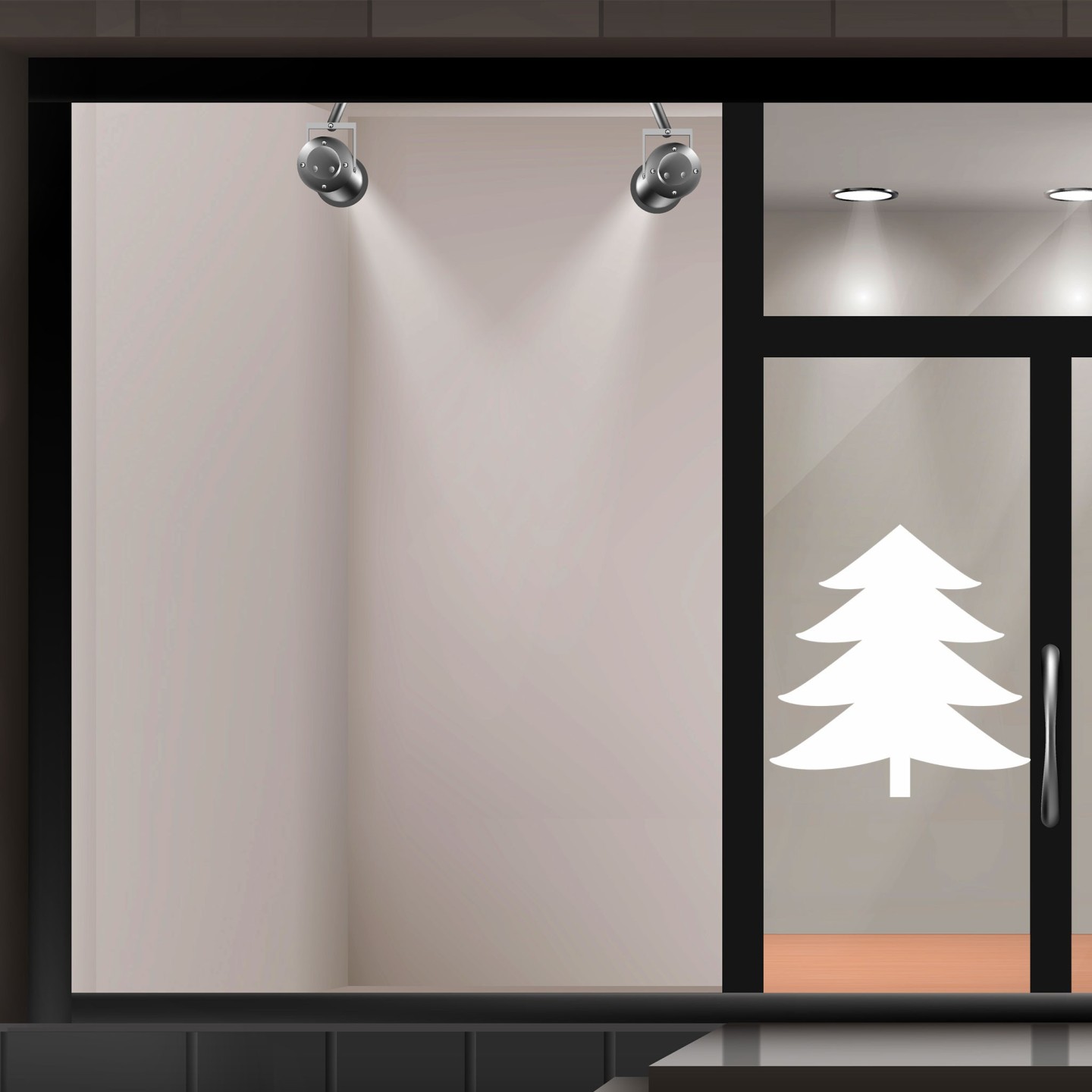 Sticker sapin pour vitrine n°16 "le givré"
