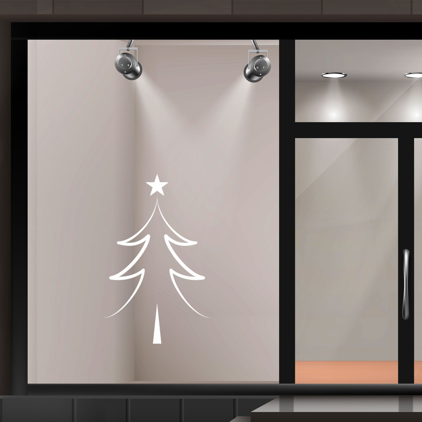 Sticker sapin pour vitrine n°21 "l'étoilé"