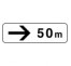 Panneau type routier "50m à droite" ref:M3b